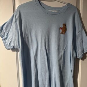 Light Blue T-Shirt with Bear Patch